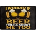 thumbnail image 4 of Dreamtimes Funny Quote Area Rug 72 x48in I Wonder If Beer Thinks About Me Too Non-Slip Floor Carpet Comfort Floor Mats Decor for Indoor Living Dining Room and Bedroom Area, 4 of 7