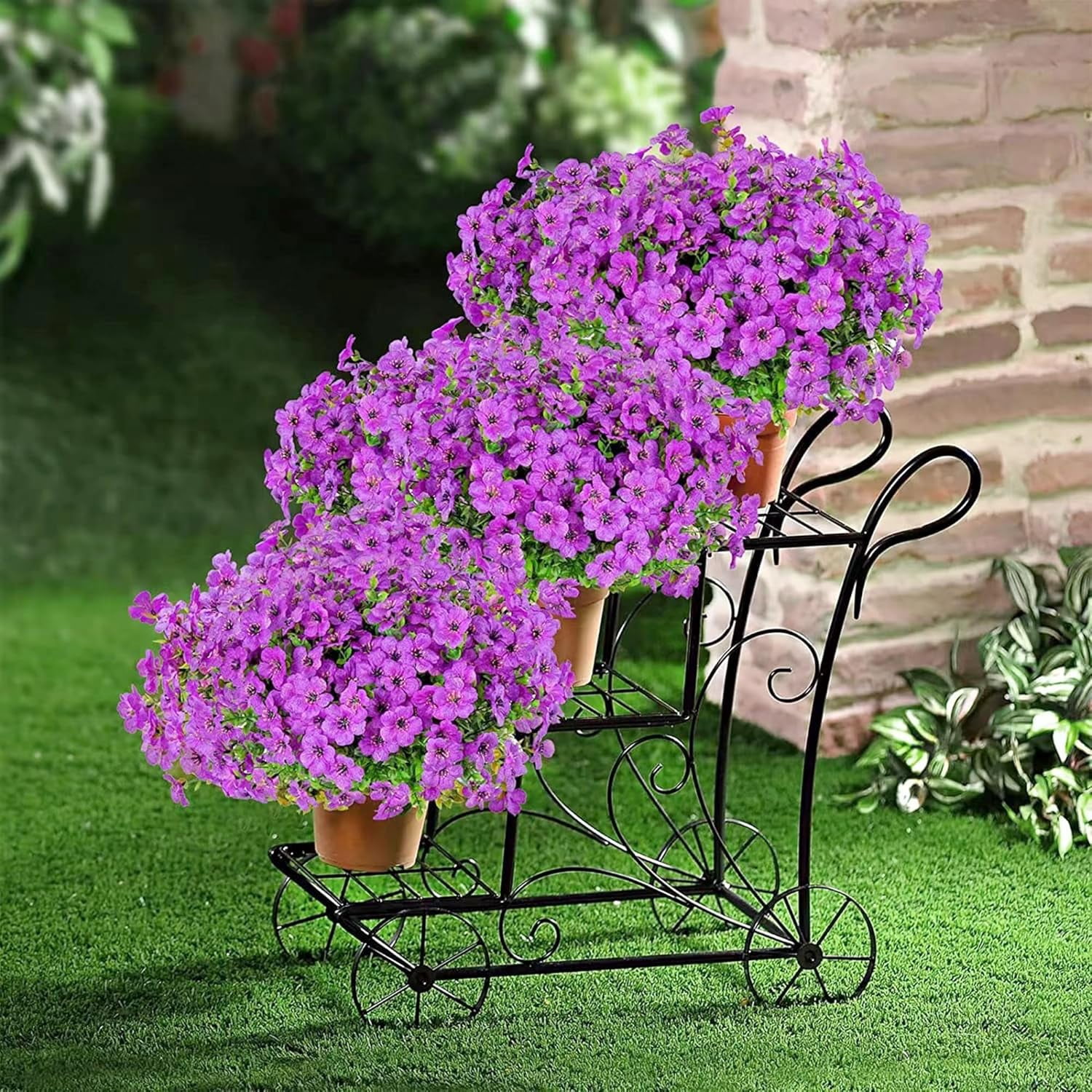 ZOELNIC 12 Bundles Artificial Flowers Fake Flowers Eucalyptus Plants UV Resistant Colorful Silk Plastic Flowers for Home Kitchen Bedroom Wedding Garden Farmhouse Window Box Party Decor