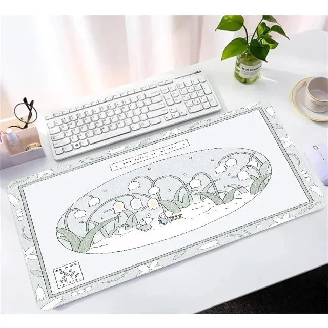 Alfombrilla de conejo kawaii para teclado de ordenador, alfombrilla grande para ratón, alfombrilla de escritorio, accesorios de oficina, cojín para gabinete