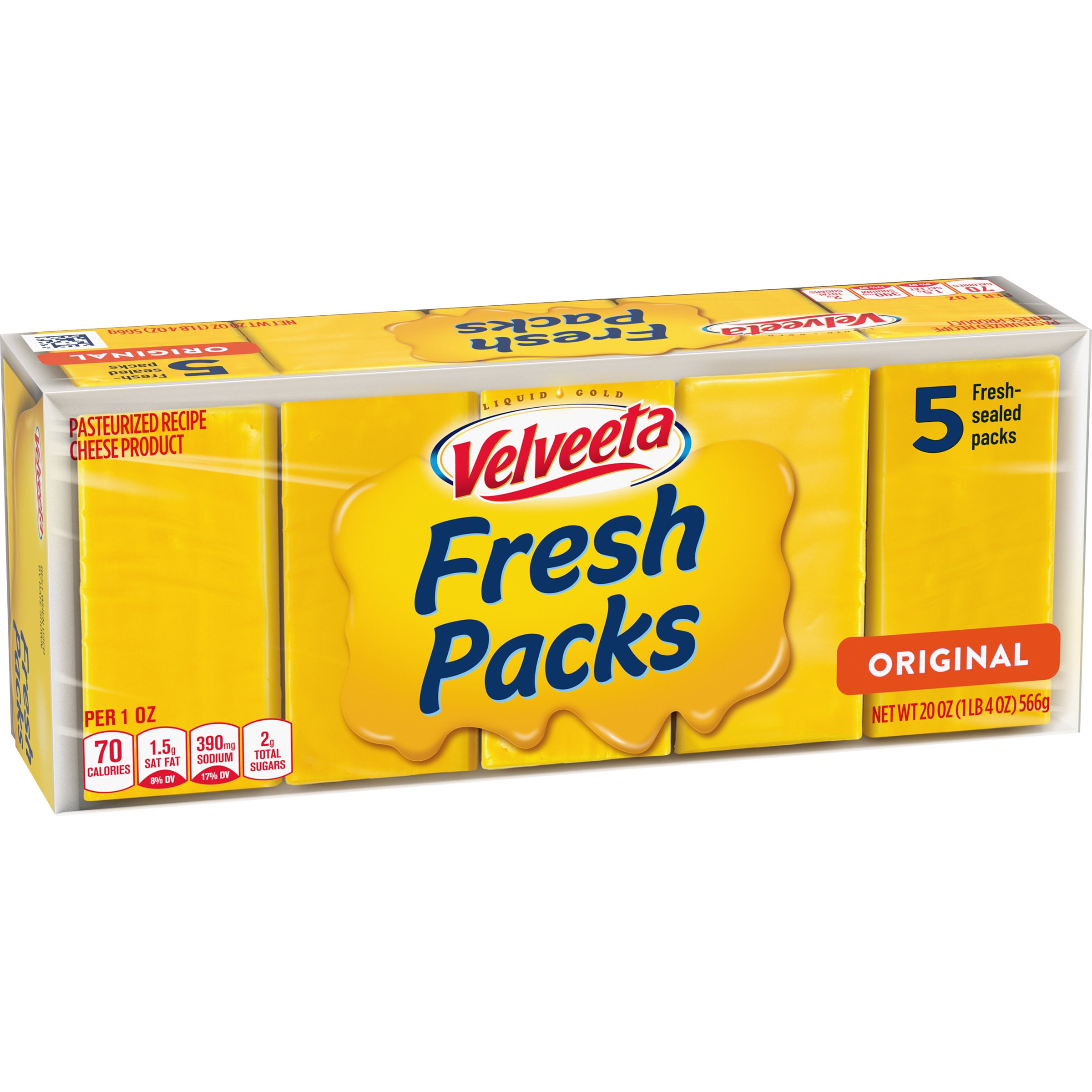 Velveeta Fresh Packs, Original Cheese, 5 ct 20.0 oz Box