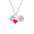 thumbnail image 2 of Delight Jewelry Silvertone Crystal Initial - B - Hot Pink Heart Nurse Strong Zoe Necklace, 2 of 4
