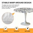 thumbnail image 2 of Elastic Fitted Round Tablecloth, Blue Botanical Waterproof Stretch Table Cover for 45"-54" Tables, Rustic Country Spring Floral Summer Leaf Washable Outdoor Tablecloths for Patio, Picnic, Camping, 2 of 9