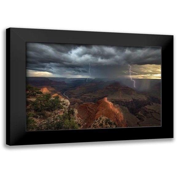 W Dodson, John 14x11 Black Modern Framed Museum Art Print Titled - Mohave Point Thunderstorm
