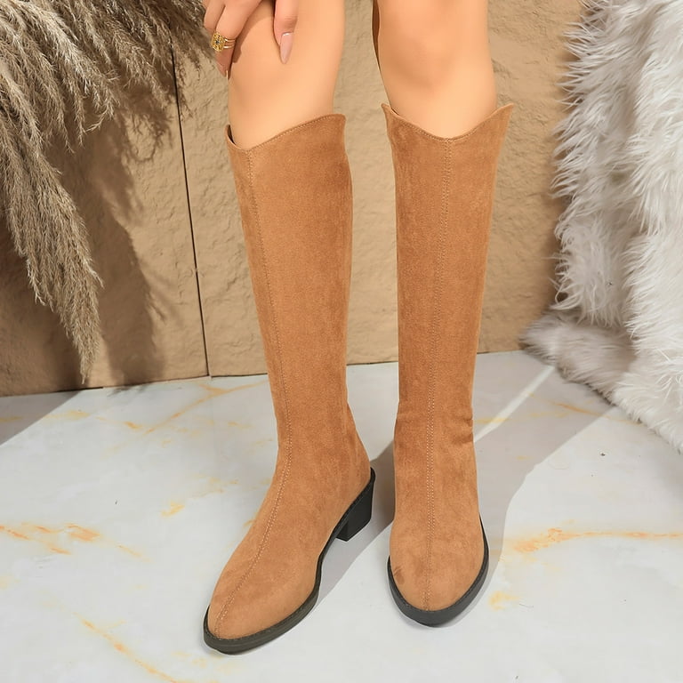 chinese dress ladies Flat Faux Leather Tall Boots