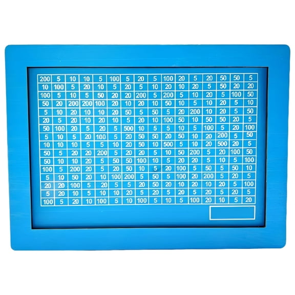 Cash Saver Money Box, Blue $1000 Wooden Savings Box With Counter, Pen Included, Compact Tabletop Cash Vault, Features Money Target And Numbers