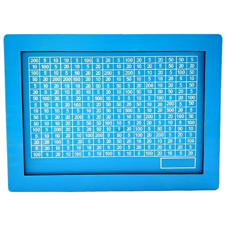 Cash Saver Money Box, Blue $1000 Wooden Savings Box With Counter, Pen Included, Compact Tabletop Cash Vault, Features Money Target And Numbers