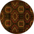 thumbnail image 1 of Ahgly Company Indoor Round Persian Yellow Traditional Area Rugs, 6' Round, 1 of 4
