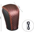 thumbnail image 2 of YISITIAN Carbon Fiber Car Gear Shift Knob Cover, Leather Vehicle Stick Shifting Protector with Needle & Thread, Stylish Auto Shifter Knob Guard, Compatible with Inspire Crider Integra CJ919-49939, 2 of 6