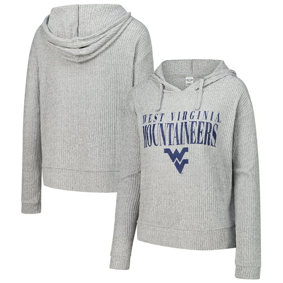 Women's Concepts Sport Heather Gray West Virginia Mountaineers Juniper Soft Modest Cropped Long Sleeve Hoodie Top