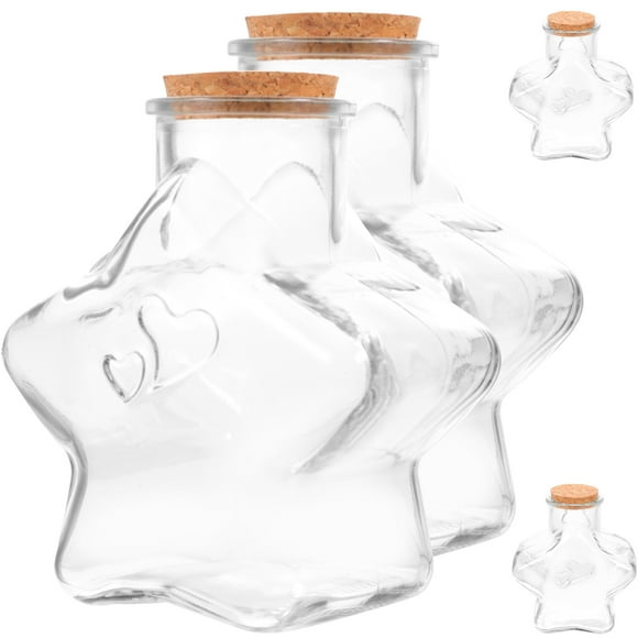 Minkissy 4Pcs Shape Glass Potion Bottles for Diy Decoration Home Decor