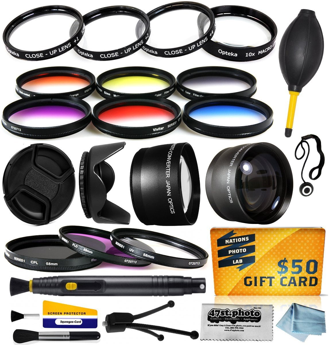 58mm Professional Lens + Filter Kit for All Digital DSLR Cameras
