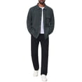 thumbnail image 2 of Men's Vintage Casual Button Down Chest Pocket Jacquard Knit Shirt Jacket S Dark Gray, 2 of 6