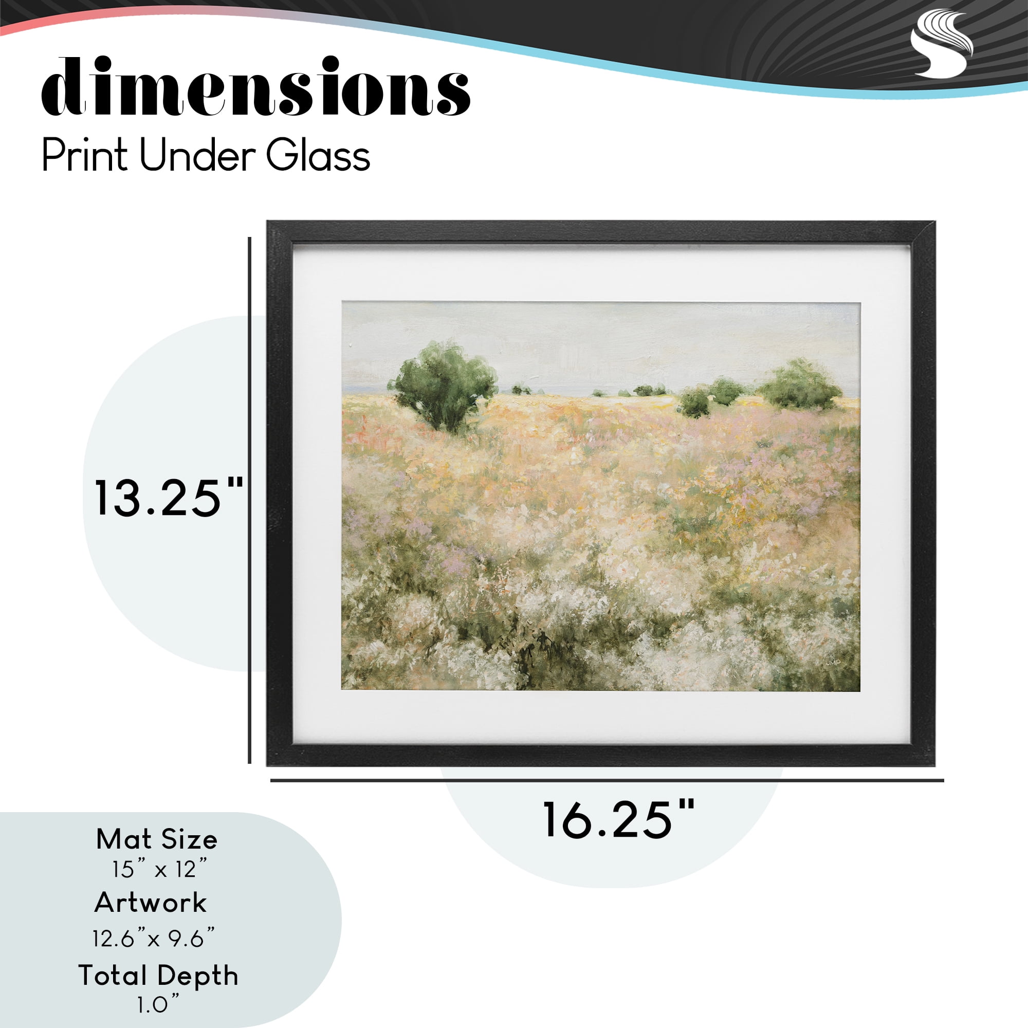 Stupell Industries Pastoral Freedom Field Black Framed Print Under Glass, design by Julia Purinton