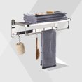 thumbnail image 1 of LLC Non-Perforated Folding 304 Stainless Steel Bath Towel Rack Shelf for Home (50cm), 1 of 4