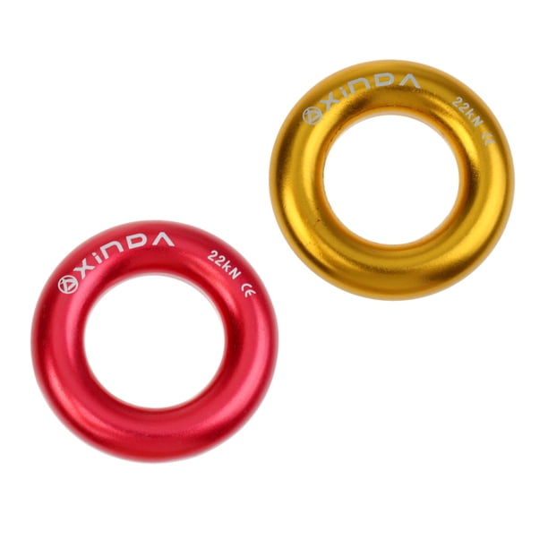 2x 22KN Aluminio Rapel Ring Bail-Out Rappelling Rigging Escalada Rescate Rojo Sunnimix Anillo de rappel