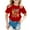 Red, variant on oqasdz Girls Shirts Casual 100 Days of School Shirt Letter Printed Round Neck Short Sleeved Casual Top Size 18 M-24 M