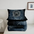 thumbnail image 4 of Nautical Rudder Comforter Set Queen Size,Retro Navy Black Spider Web Trippy Bedding Set 3 Pcs for Teens Adults,Navigation Ocean Adventure Theme Psychedelic Down Comforter,2 Pillowcases, 4 of 6