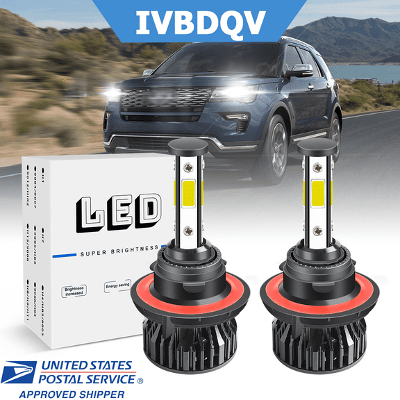 For Ford Explorer 2006-2010 LED Headlight Bulbs H13/9008 High/Low Beam Kit 2Pcs 40W 6000K Bright White