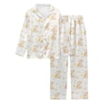 thumbnail image 3 of Kiijoy Girl's Easter Outfits Cute Rabbit Print Long Sleeve Button Down Shirt Pants, Sizes 10-11, 3 of 3