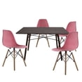 thumbnail image 1 of Set Comedor Oslo Mundo In Melamina 120 cm 4 Sillas Eames Rosa Minimalista, 1 of 7
