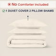 thumbnail image 4 of Kotton Culture 3Pc Queen Size Duvet Cover Set 100% Egyptian Cotton Sateen 600 TC Ultra Soft Premium Durable Comforter Cover Zipper Closure & Corner Ties, Butter, 4 of 4
