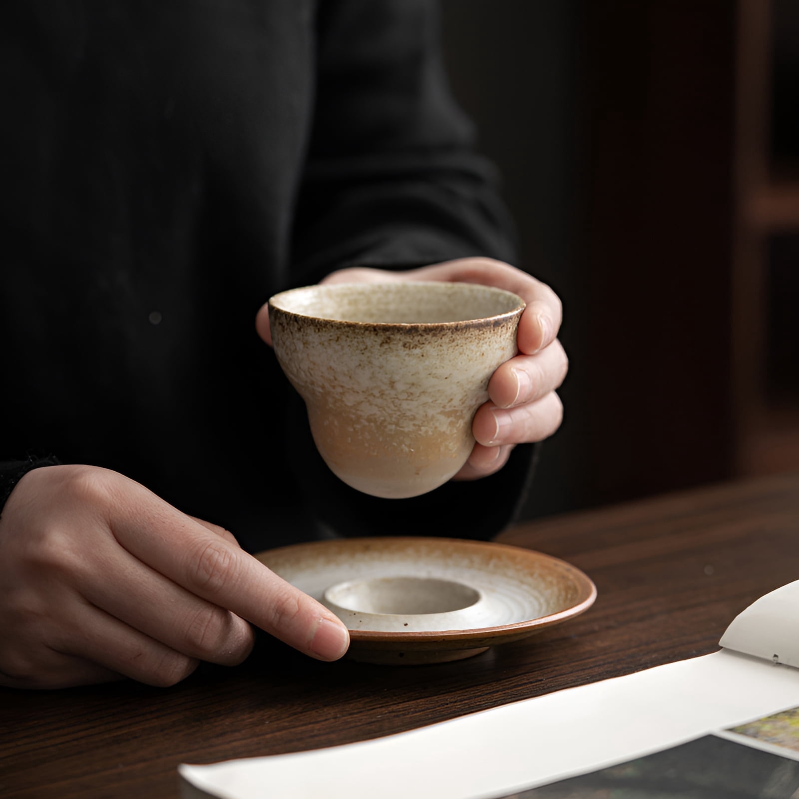 ACDANC 2026 New Coffee Cups Ceramic Unique Aesthetic Ceramic Mug Ceramic Glaze Coffee Mugs for Coffee Tea Espresso Breakfast Office Home Gradient Brown 150Ml