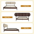 thumbnail image 5 of Queen Platform Bed with Solid Acacia Headboard, 12 Strong Wood Slat Support, No Box Spring Needed, Caramel, 5 of 8