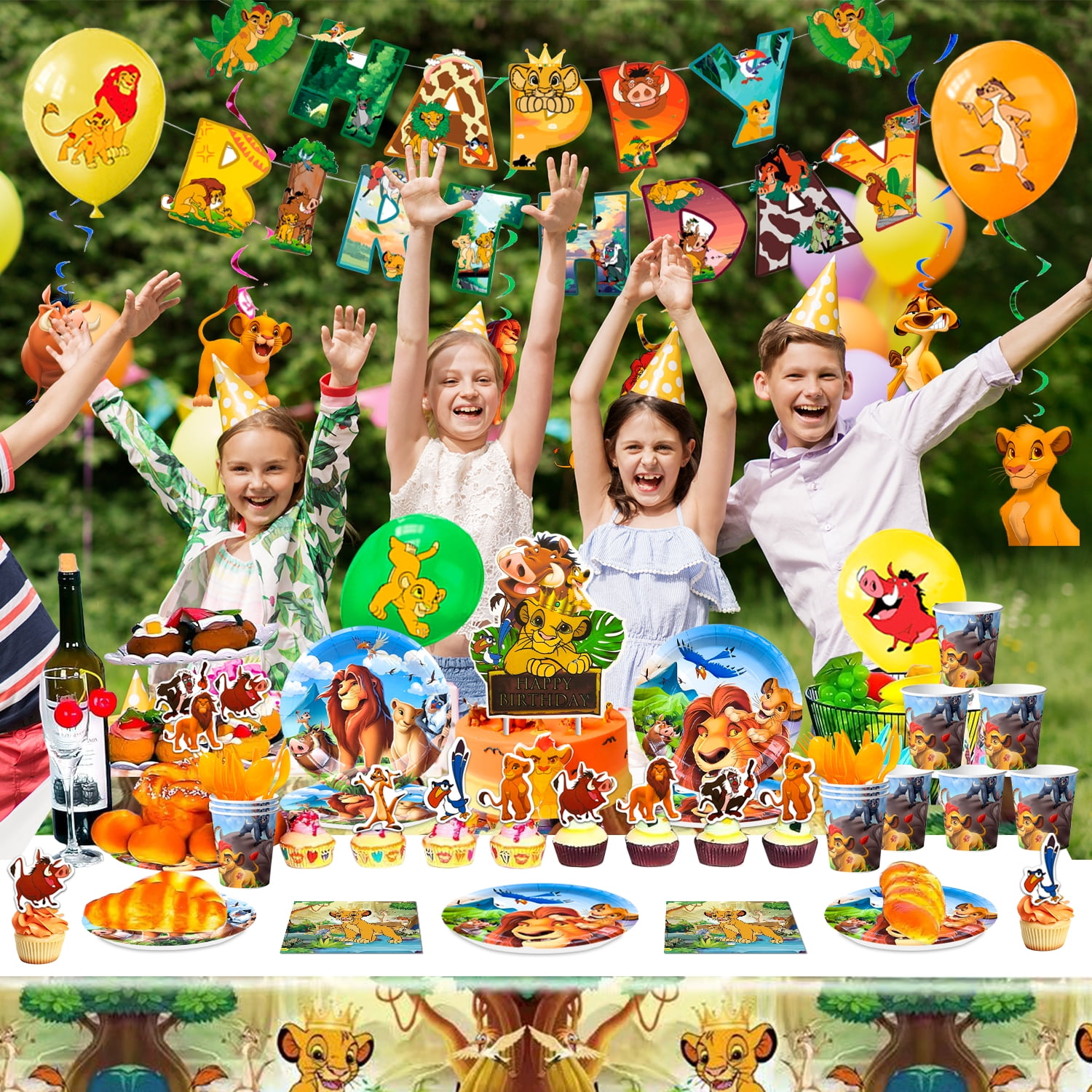 Lion King Party Supplies, 117pcs Lion King Party Decorations