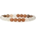 thumbnail image 1 of Natural Multicolor Sunstone Crystal Gemstone 8mm Round Beads Stretch Bracelet 7" Unisex, 1 of 5