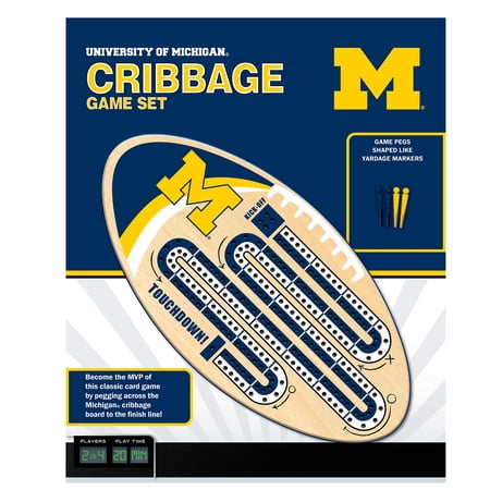 MasterPieces Officially Licensed NCAA Michigan Wolverines Wooden Cribbage Game for Adults