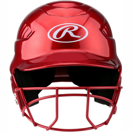 Rawlings Coolflo Baseball Helmet with Face Guard, Scarlet