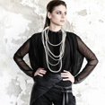 thumbnail image 4 of Long Layered Simulation Pearl Necklace For Women Elegant Multi Strand Beaded Necklace For Sweaters Fashionable And Versatile Neck Decoration, 4 of 4