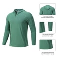 thumbnail image 5 of Baozhu Men and Women's Long Sleeve Sun Protection T-Shirt with Thumb Hole UPF 50+ Performance Hiking Running Athletic Quick Dry Hoodie DarkGreen-1 2XL Men, 5 of 8
