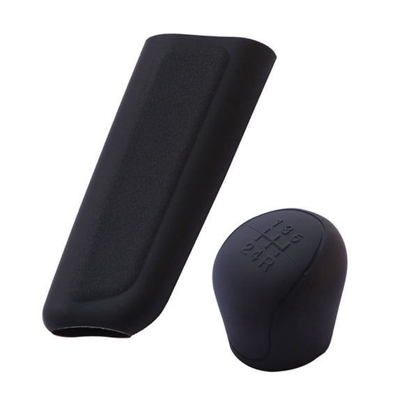 Tough Weather Resistance 2 Pcs Black Silicone Car Shifter & Brake Sleeves