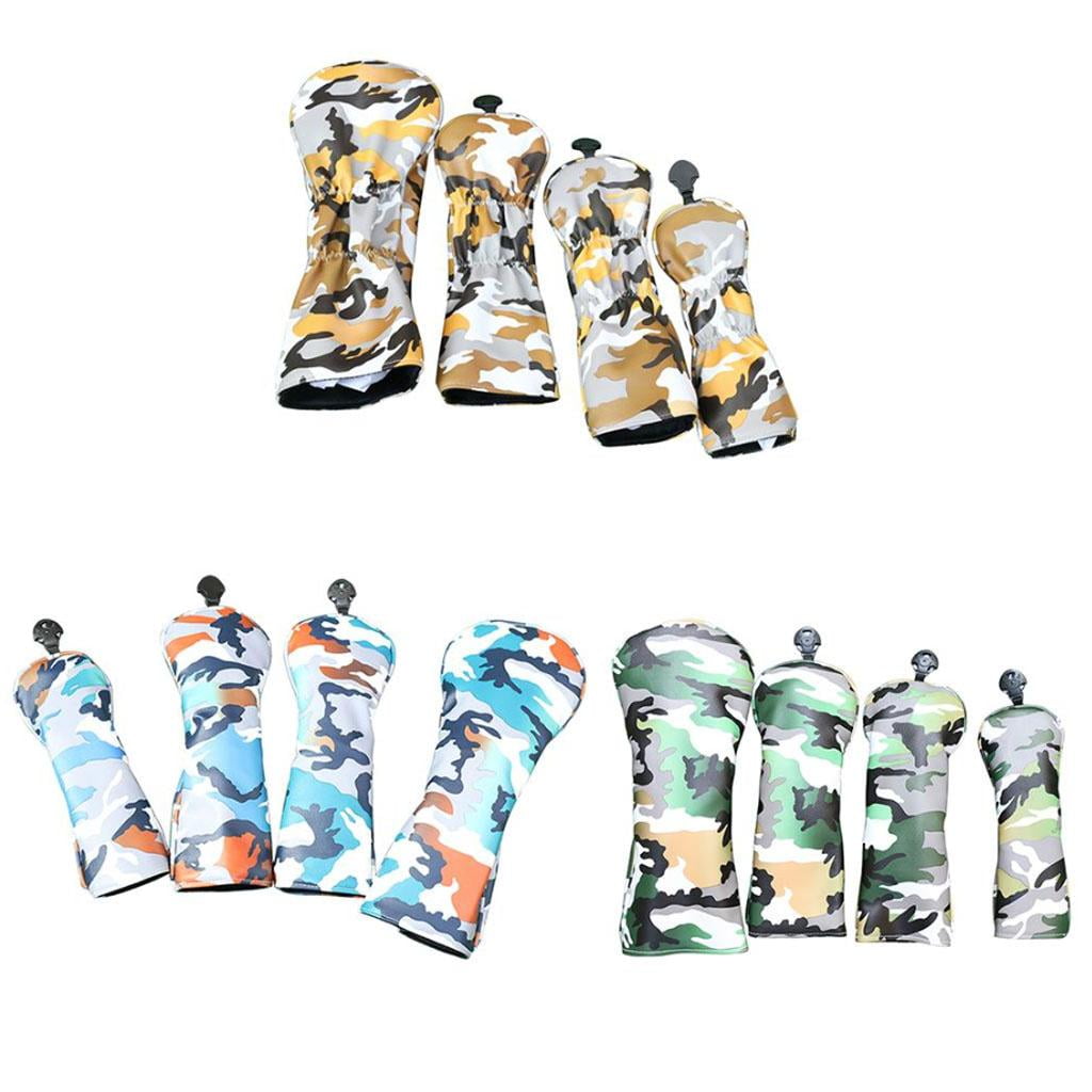 funtasica 4x Golf Wood Woods Driver Headcover Sleeves Guard W/ No.Tag Golfer - Yellow, 37cm