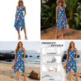 thumbnail image 5 of Xixirimido Tropical Flowers Blue Couples Matching Vacation Outfits Men's Breathable Short Sleeve Shirt & Women's Irregular Hem Dress Coordinated Summer Wear for Dating, 2XL, 5 of 7