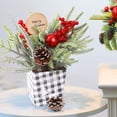 thumbnail image 4 of Christmas Tree Artificial Mini Tabletop Christmas Tree Decor for Desk Bedroom Office Home Small Christmas Decorations with Red Christmas Ball Santa Figure Pine Cones for Holiday, 4 of 6