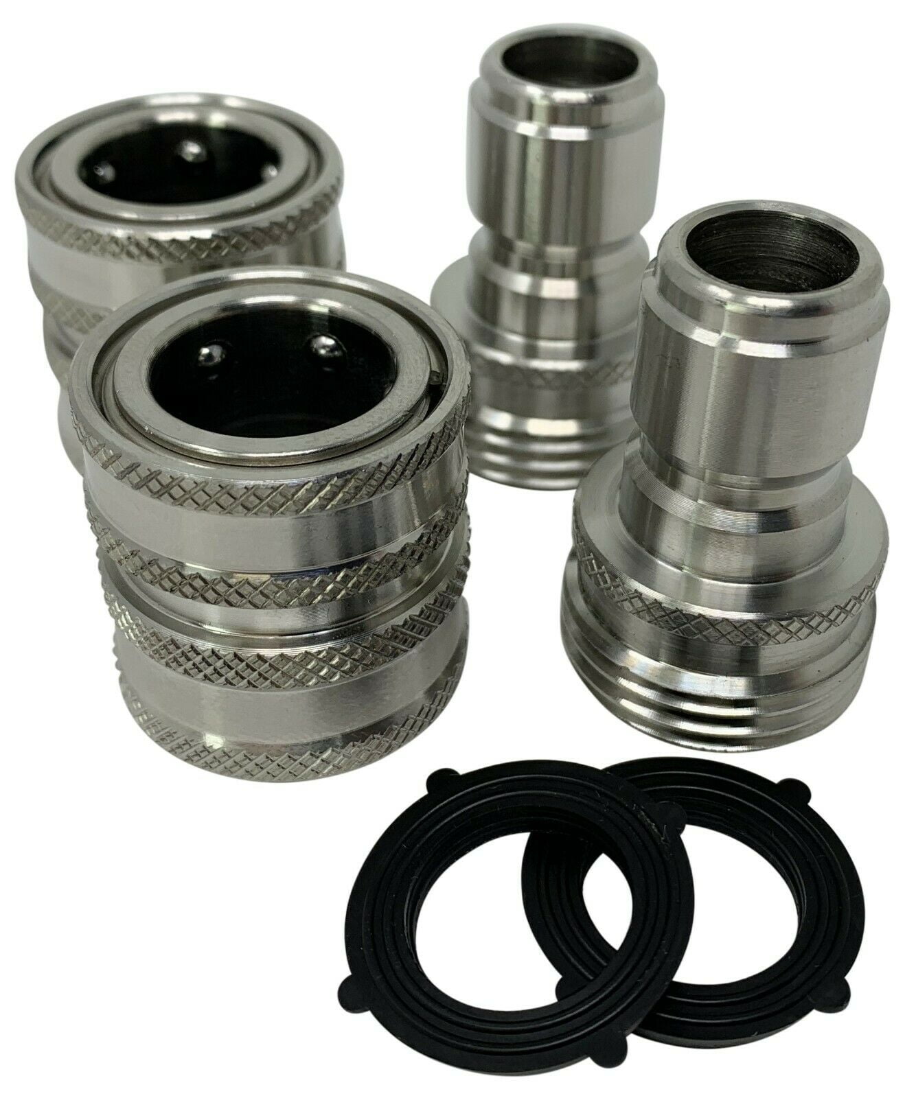 Hose Waterstop Connector 2 in 1 Threaded Tap Connector for 3/4 inch and 1/2 inch Hose including Hose End Quick Connector Garden Hose Connector Set Double Male Snap Connector Coupling