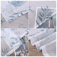 thumbnail image 4 of 2 Panels Semi Sheer Voile Tier Curtains, Linen Floral Printed Rod Pocket Small Curtain, 4 of 8