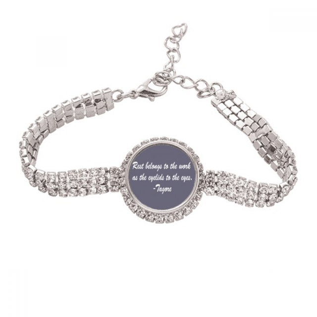 Qoutes gente famosa Healing resto labor párpado ojos Pulsera de tobillera de cadena de tenis, joyería de diamantes