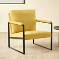 thumbnail image 2 of Parlor Dream Metal Frame Accent Armchair with Ergonomic Cushioning, Upholstered Armrests up to 300Ibs Ideal for Living Room, Bedroom, 2 of 8