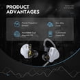 thumbnail image 3 of CCZ BC04 Pro in Ear Monitor Headphones,1DD+1BA Zinc Alloy Cover Hybrid Driver HIFI IEM Earphone Wired Earbuds Bass with Detachable Cable for Gaming Singers Musicians(Black,without mic), 3 of 15