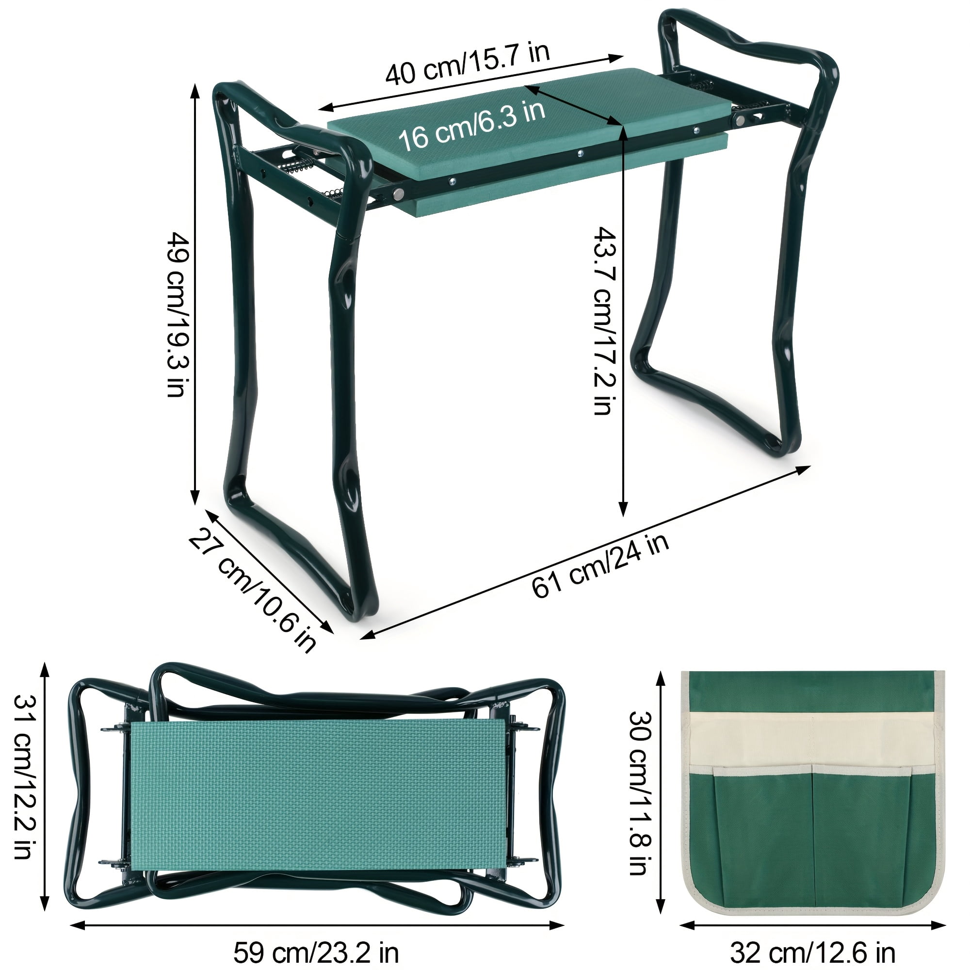 Foldable Garden Kneeling Pad & Seat with Thick Wide Cushion, Sturdy Bench for Kneeling and Sitting, Perfect Gift for Women & Seniors Who Love Gardening
