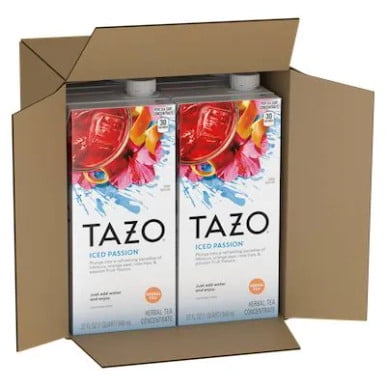 TAZO 32 fl. oz. Sweetened Passion Iced Herbal Tea 1:1 Concentrate (6 Pack)