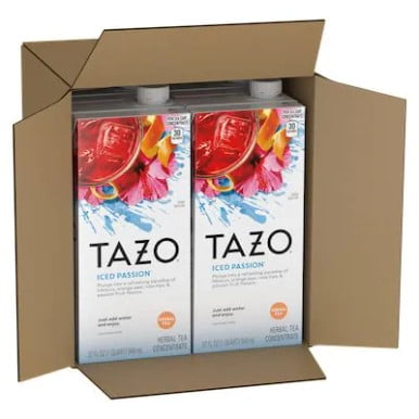 TAZO 32 fl oz Tisane Glacée Passion Sucrée Concentré 1:1 (Lot de 6)