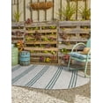 thumbnail image 3 of Jill Zarin Outdoor Collection Area Rug - Anguilla (5' 3" x 8' Oval Light Gray/Teal), 3 of 8