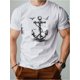 thumbnail image 1 of Camiseta de algodón G500 para hombre, con ilustración de ancla audaz de vela, ajuste cómodo, ideal para deportes de ocio., 1 of 7