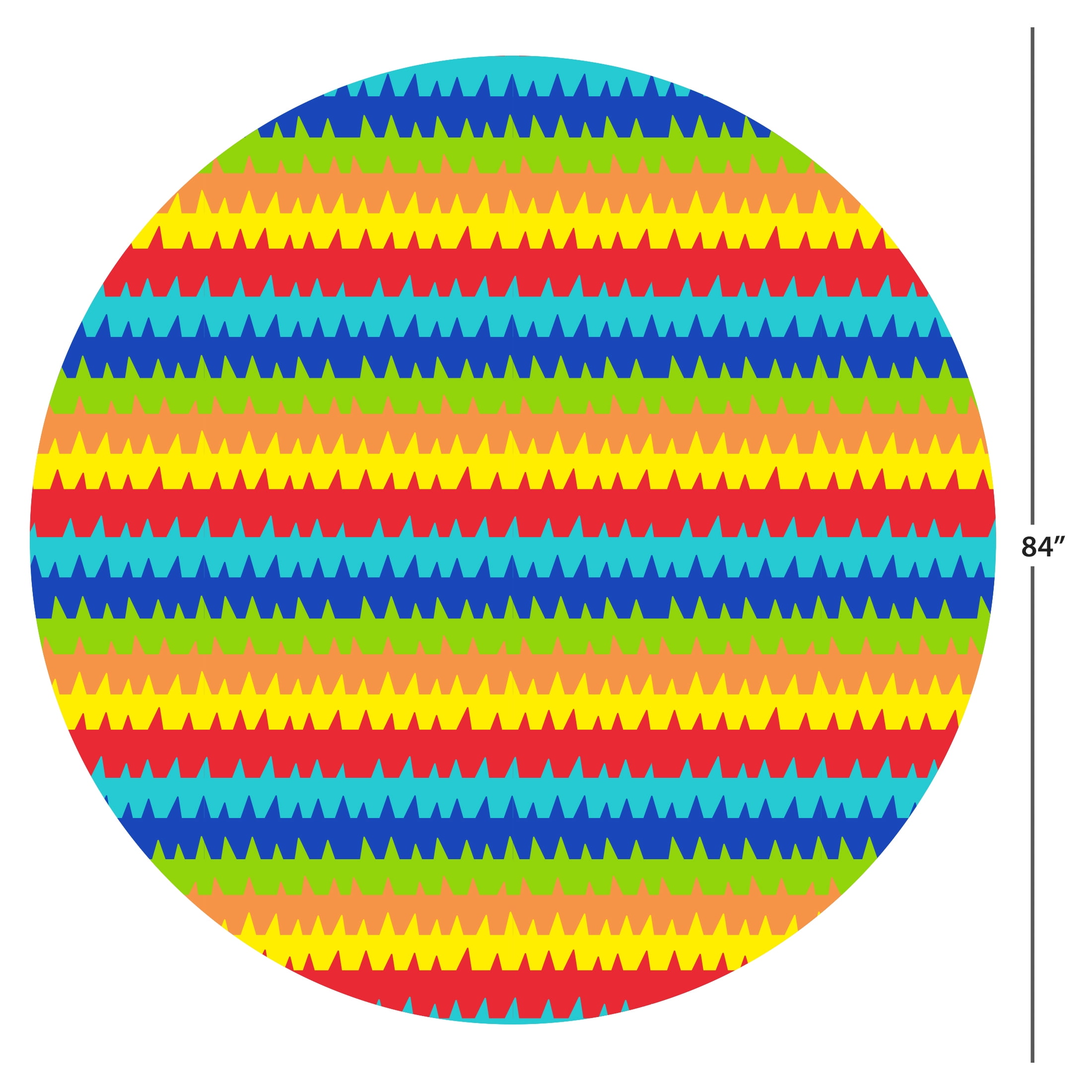 1 Count 84IN Multicolor Stripe Round Plastic Table Cover by Way To Celebrate