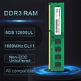 thumbnail image 2 of 16GBKit (2X8GB) DDR3 RAM DDR3 1600 8GB PC3L-12800U DDR3L Dimm 2Rx8 1,35 V/1,5 V CL11 memoria RAM para portátil para ordenador de escritorio, 2 of 5