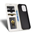 thumbnail image 3 of Luxury PU Leather Wallet For iPhone 11 Pro, Folio Premium Leather Phone Case with Kickstand Card Holder Magnetic Flip Shockproof Protective Cover for iPhone 11 Pro 5.8 inch, White, 3 of 6